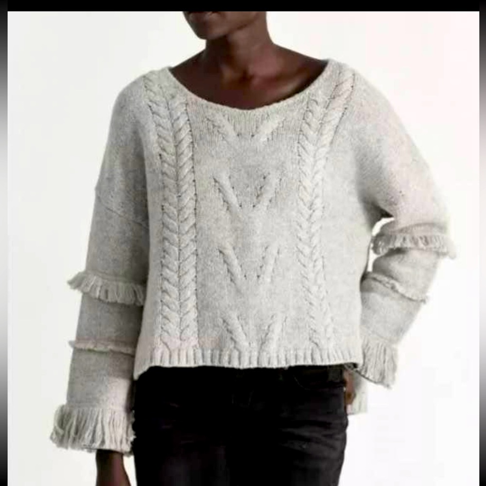 One Teaspoon Fringed knit sweater grey size XS